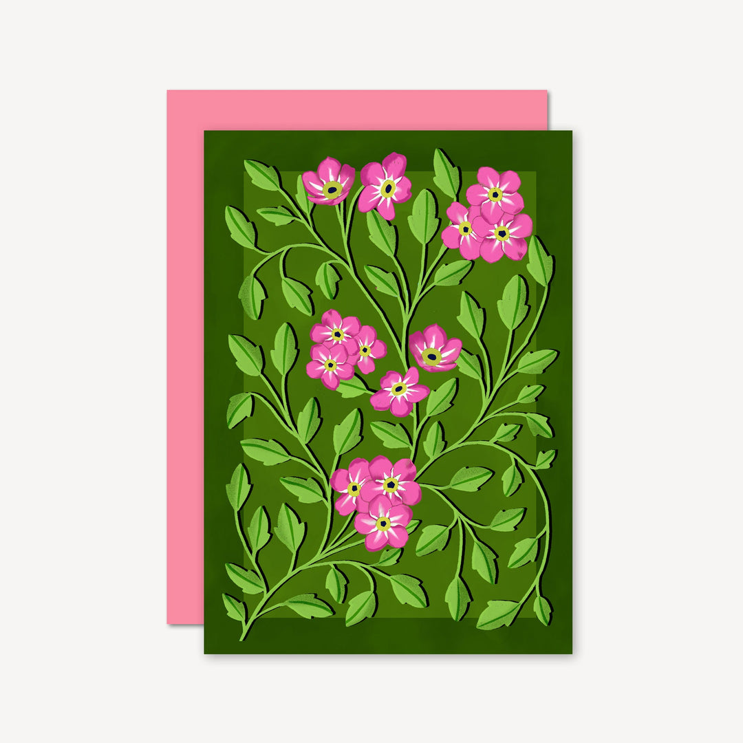 Botanical Patterned Card Green