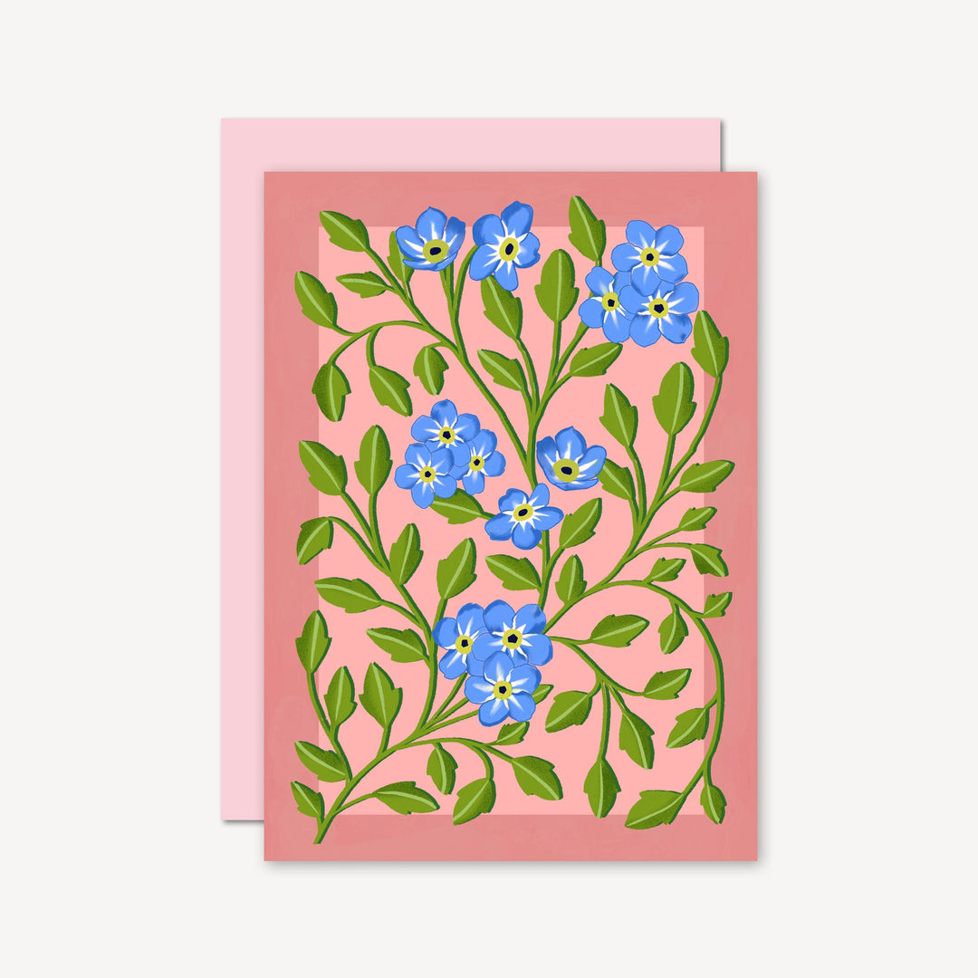 Botanical Patterned Card Pink