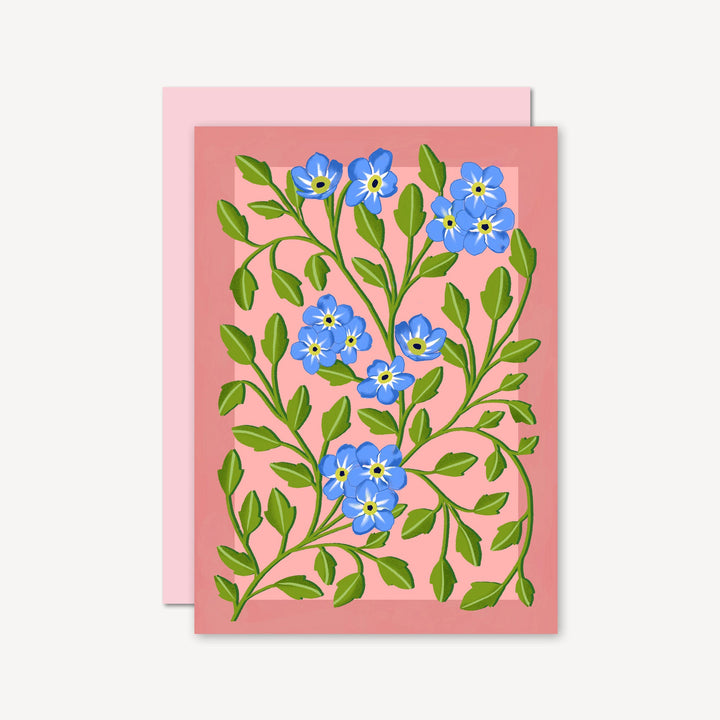 Botanical Patterned Card Pink