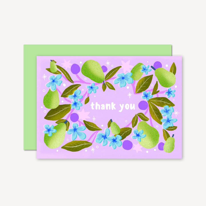 Floral Pears Thank You Card