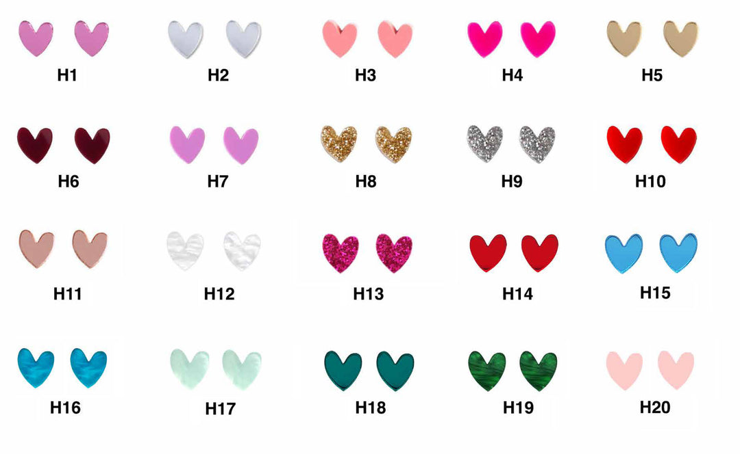 Hearts Stud Earrings | Multiple Colours