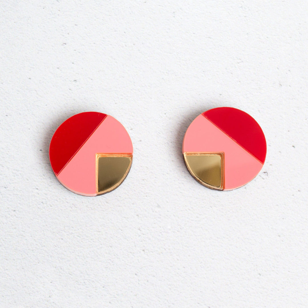 Matilda Stud Earrings in Red