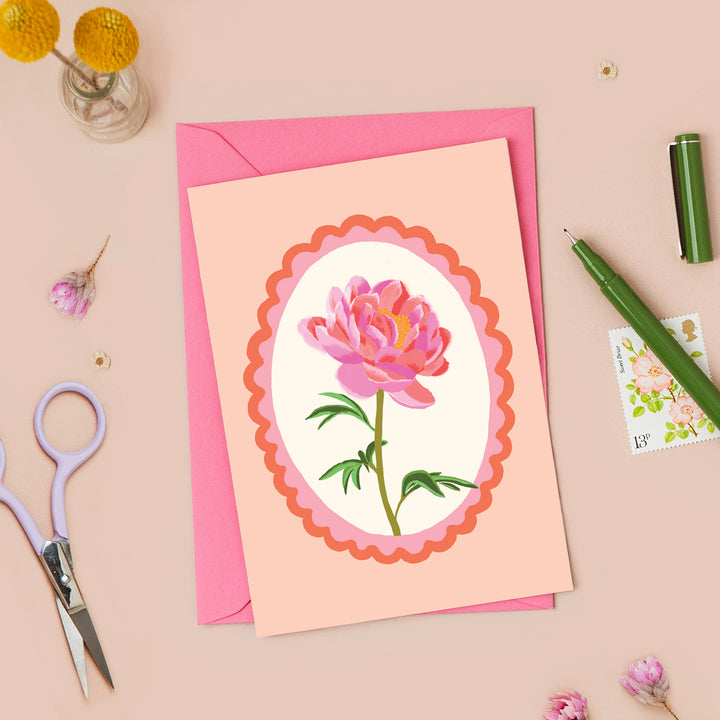 Peony Floral Card