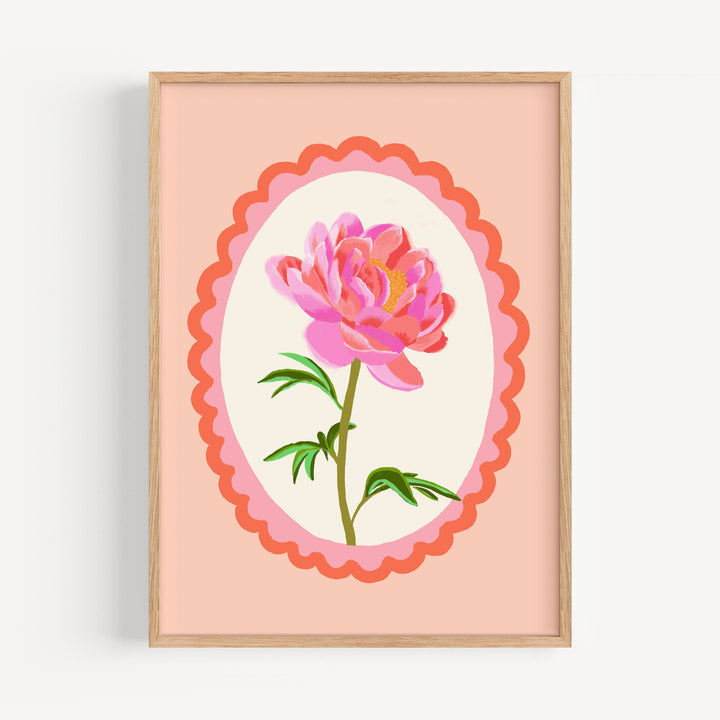 Peony Floral Art Print Pink