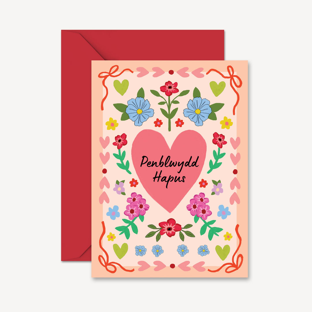 Penblwydd Hapus Welsh Floral Illustrated Card | Wholesale