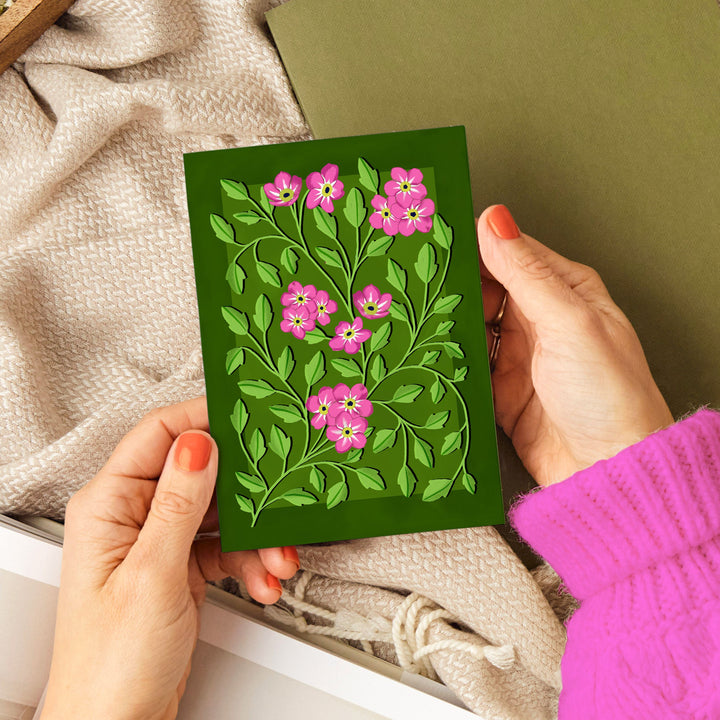 Botanical Patterned Card Green