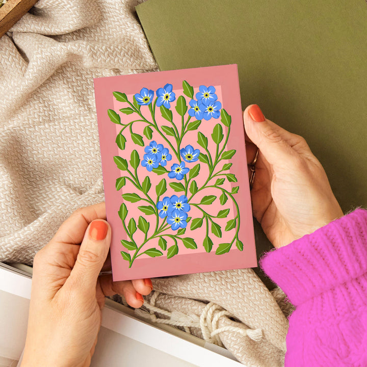 Botanical Patterned Card Pink